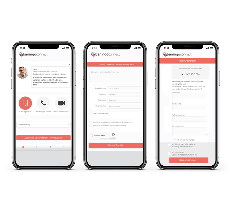 contact forms on a smartphone