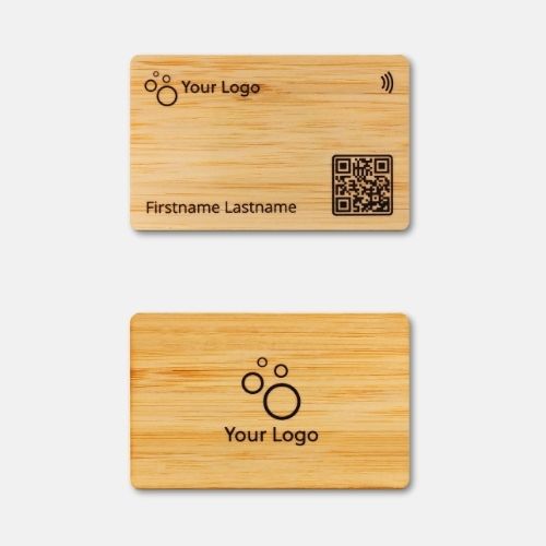 NFC Visitenkarte Bamboo Classic, Vorder- und Rückseite