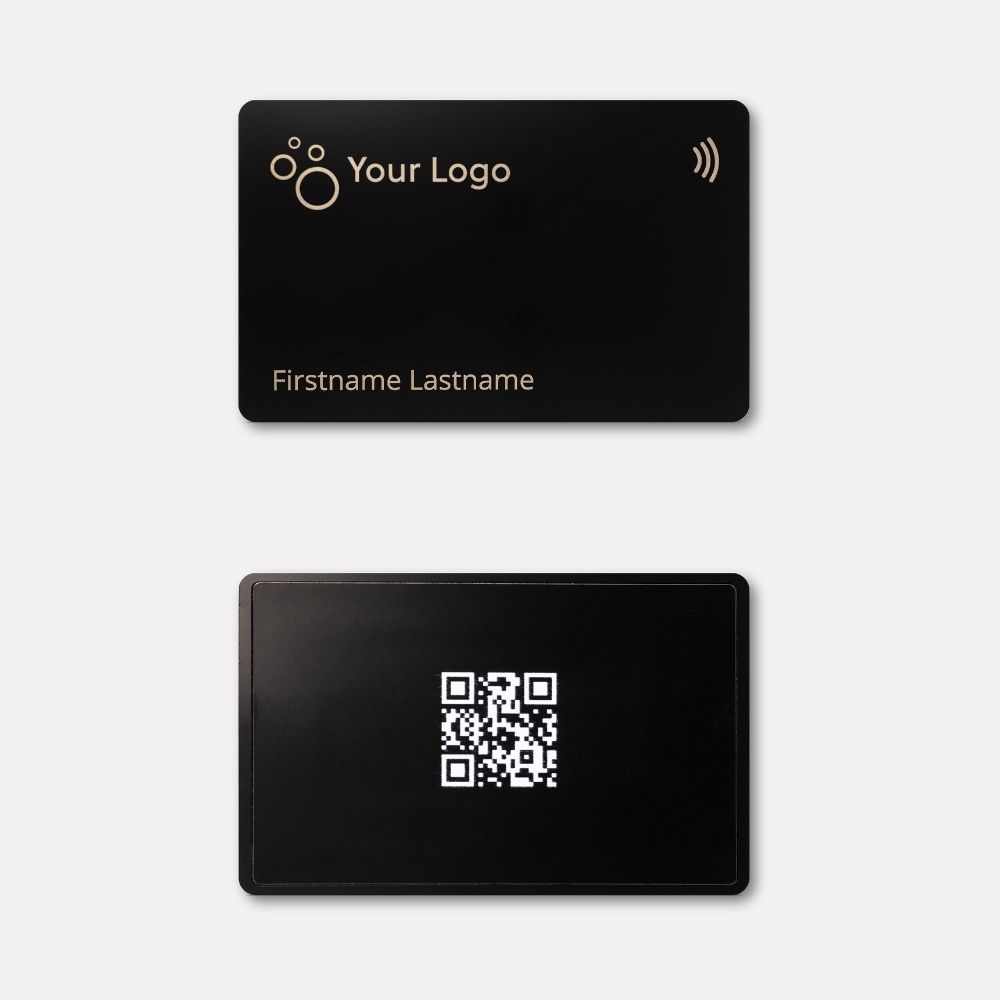 NFC Visitenkarte Metall, Vorder- und Rückseite