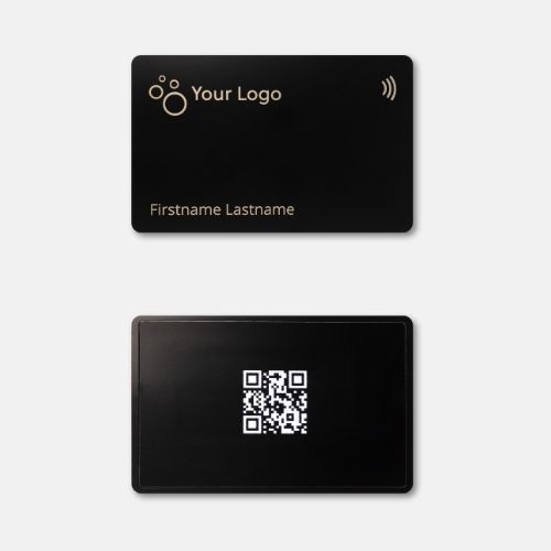 NFC Business Card Metal showing both sides